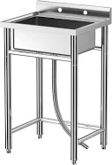 ExploreHorizon Stainless Steel Freestanding Sink - NSF Certified, 28