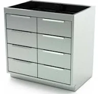 Aero Manufacturing - BC-4003 - AERO Stainless Steel Base Cabinet , 8 Drawers, 48W x 21D x 36H