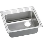Elkay LRADQ252140R4 Lustertone Stainless Steel 25 X 21-1/4 X 4 Single