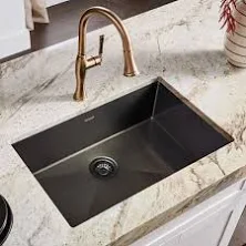 Ruvati 33-inch Undermount Gunmetal Black Stainless Steel Kitchen Sink 16 Gauge Single Bowl