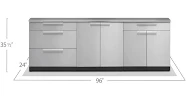 Outdoor Kitchen Stainless Steel 3 Piece Cabinet Set + Coutertop